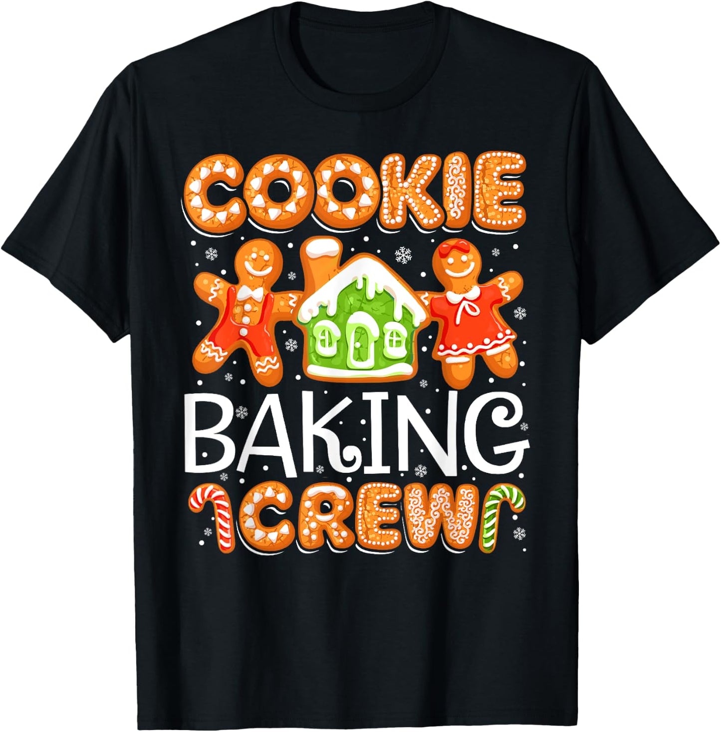 Christmas Cookie Baking Crew Baker Funny Pajamas Family Xmas T-Shirt - T-Shirt | Black