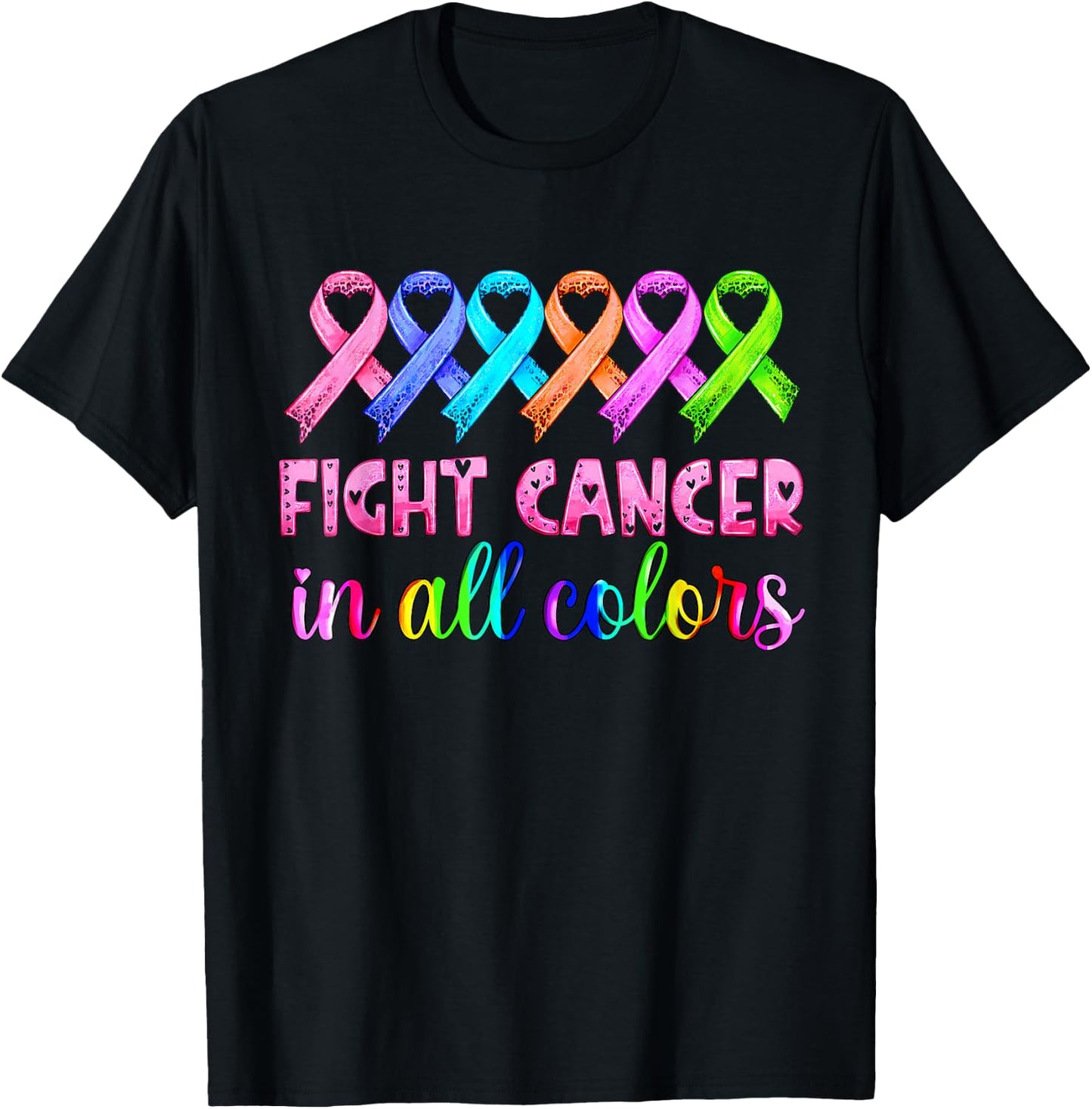 Lutte contre le cancer dans toutes les couleurs de la sensibilisation au cancer du sein T-Shirt - T-Shirt | Black
