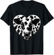 Cow Print Heart Cow Farmer Girl T-Shirt - T-Shirt | Black