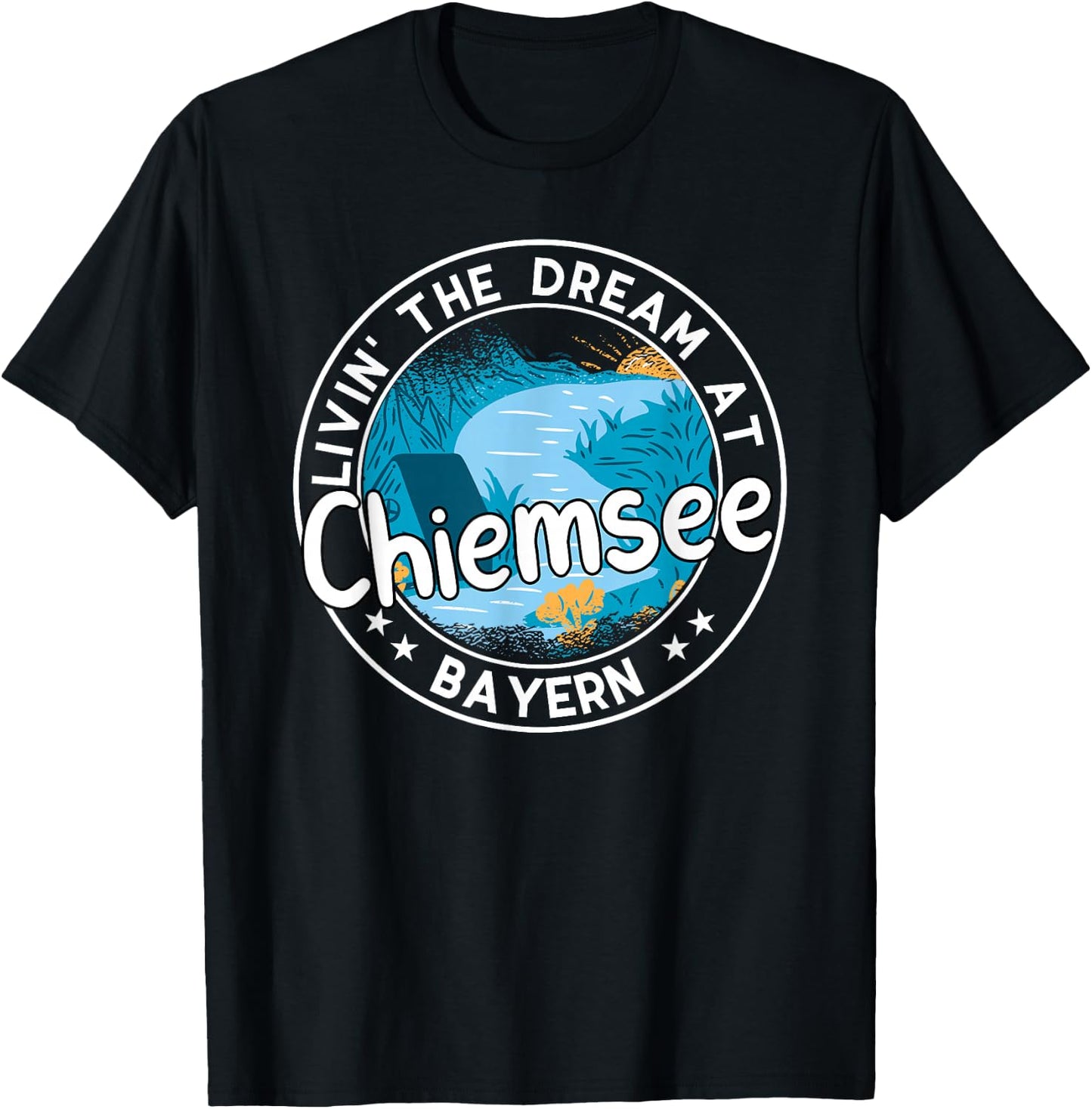 Chiemsee Urlaub Baden SUP Bayern T-Shirt - T-Shirt | Black