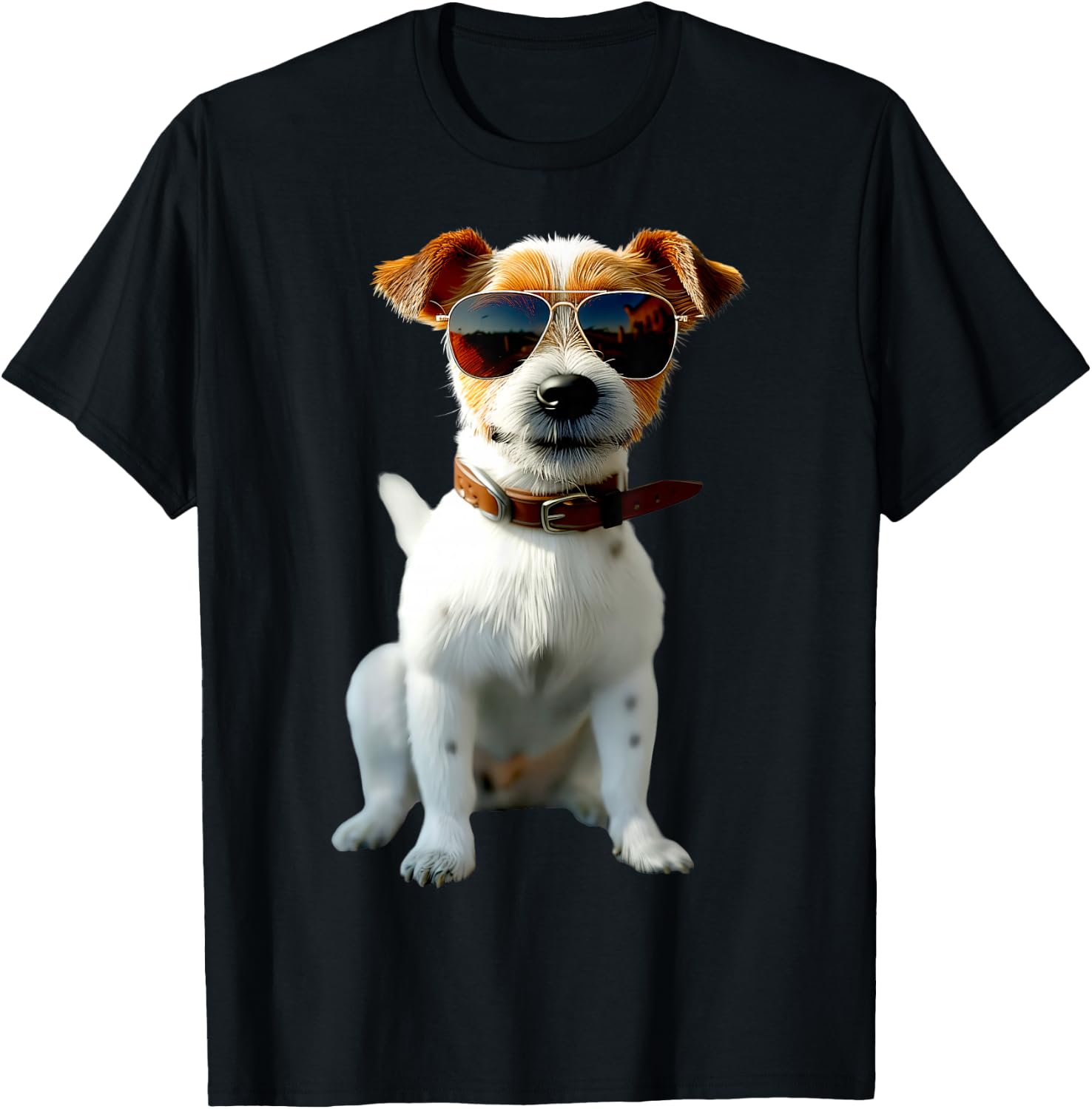 Jack Russell Terrier with Sunglasses Jack Russels Lovers , black T-Shirt - T-Shirt | Black
