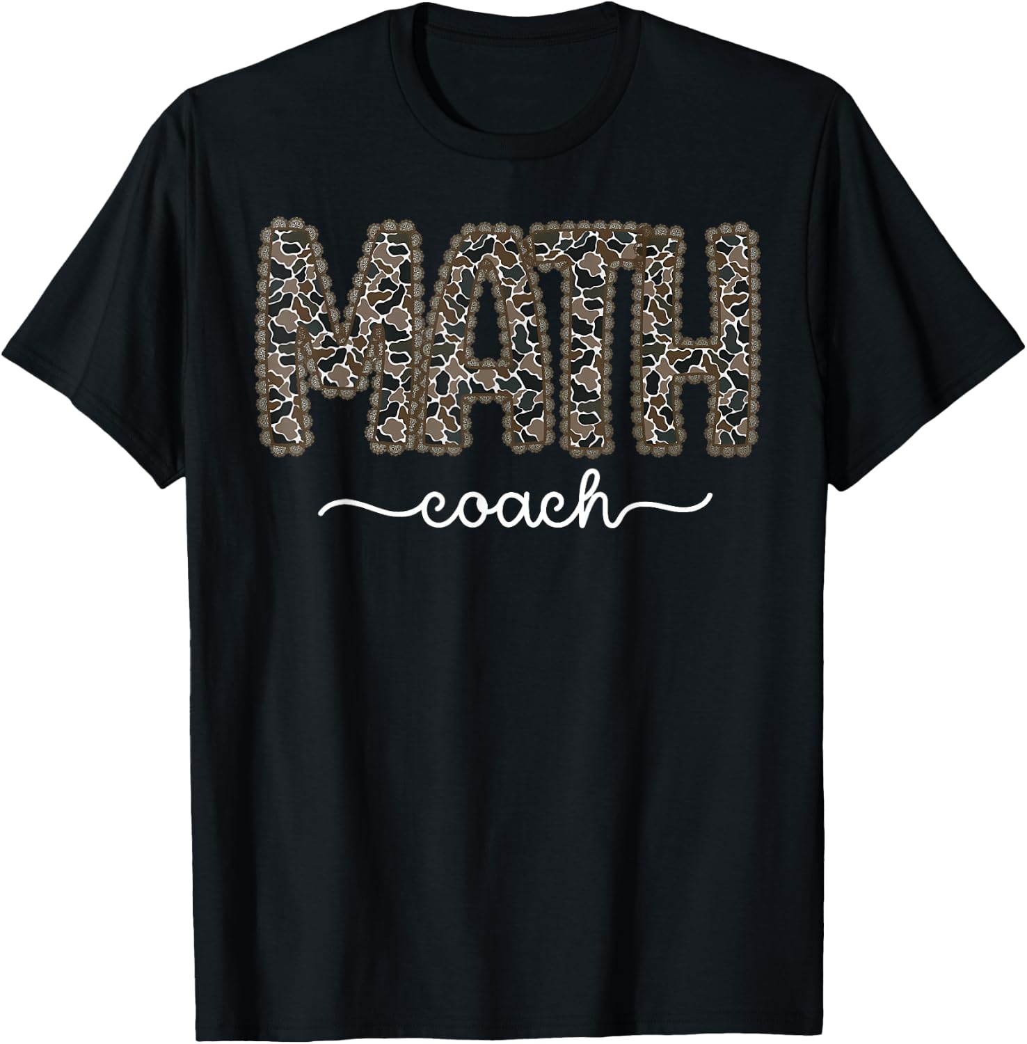 Retro Camo Math Coach Math Teacher STEM Stems Back to School T-Shirt - T-Shirt | Black