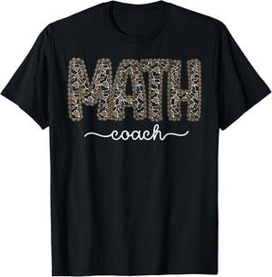 Retro Camo Math Coach Math Teacher STEM Stems Back to School T-Shirt - T-Shirt | Black