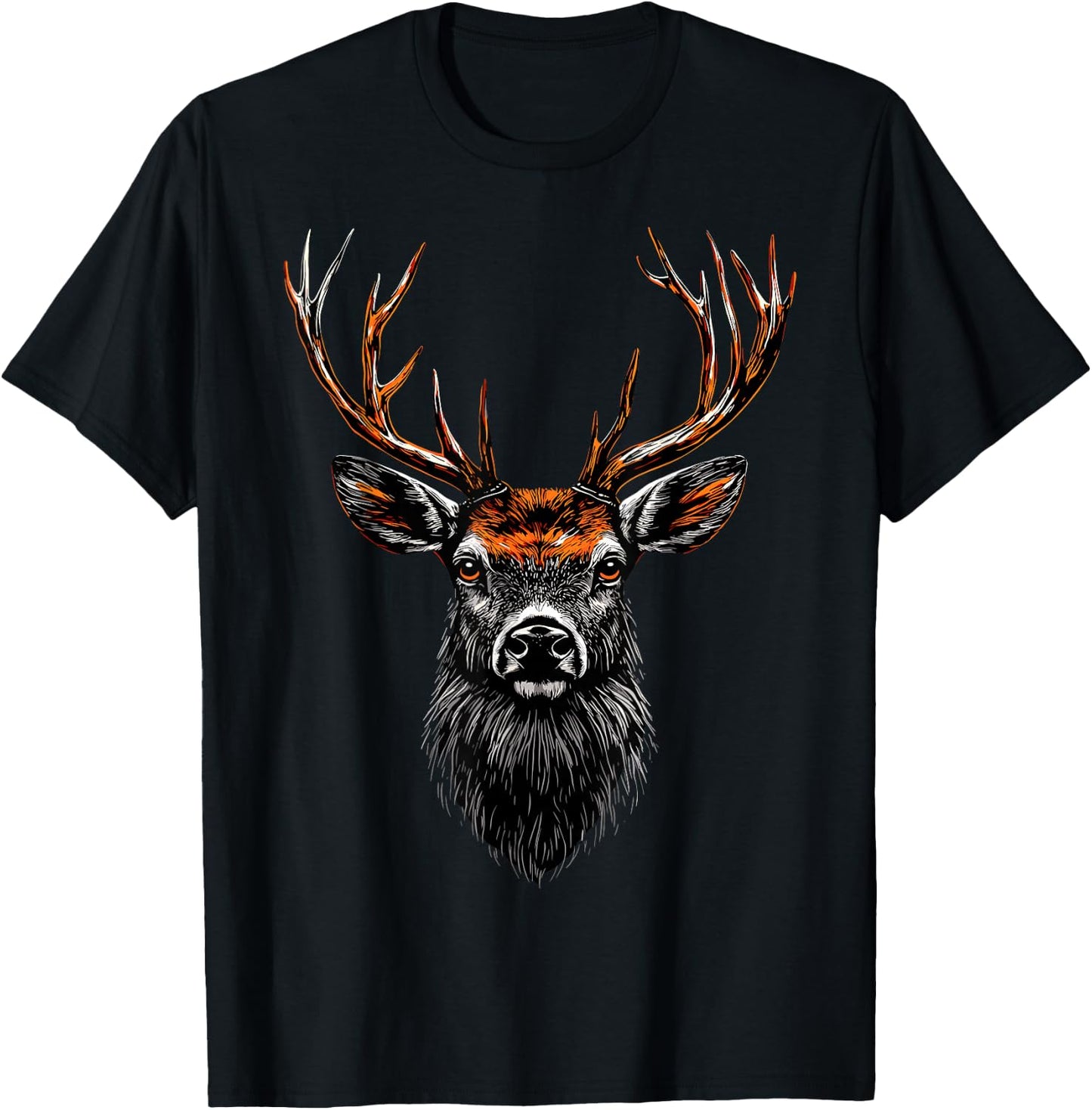 Deer Antler Hunting Deer Red Deer Antler , Black, S T-Shirt - T-Shirt | Black