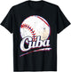 Cuba Shirt Cuban Baseball Fan Team Vintage T-Shirt - T-Shirt | Black