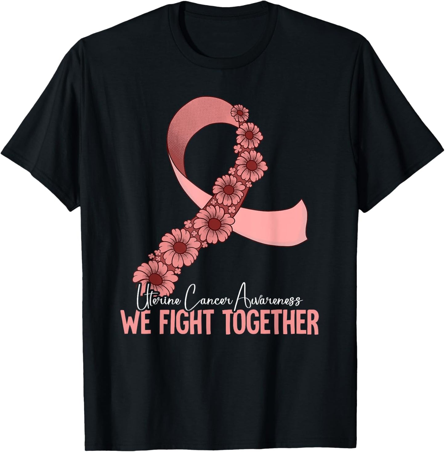 Uterine Cancer Awareness by Uterine Cancer Awareness for -Adults, -Kids, Black, Small, Short Sleeve T-Shirt - T-Shirt | Black
