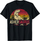Asher Saurus Funny Personalized Dinosaur T Rex Name Boy Gift T-Shirt - T-Shirt | Black