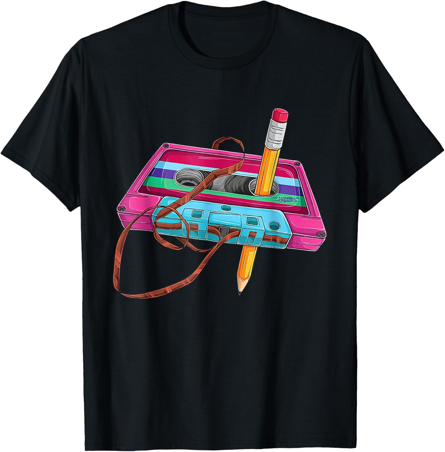 80 90s Outfit Women's Men's Party Fancy Dress Cassette , black T-Shirt - T-Shirt | Black