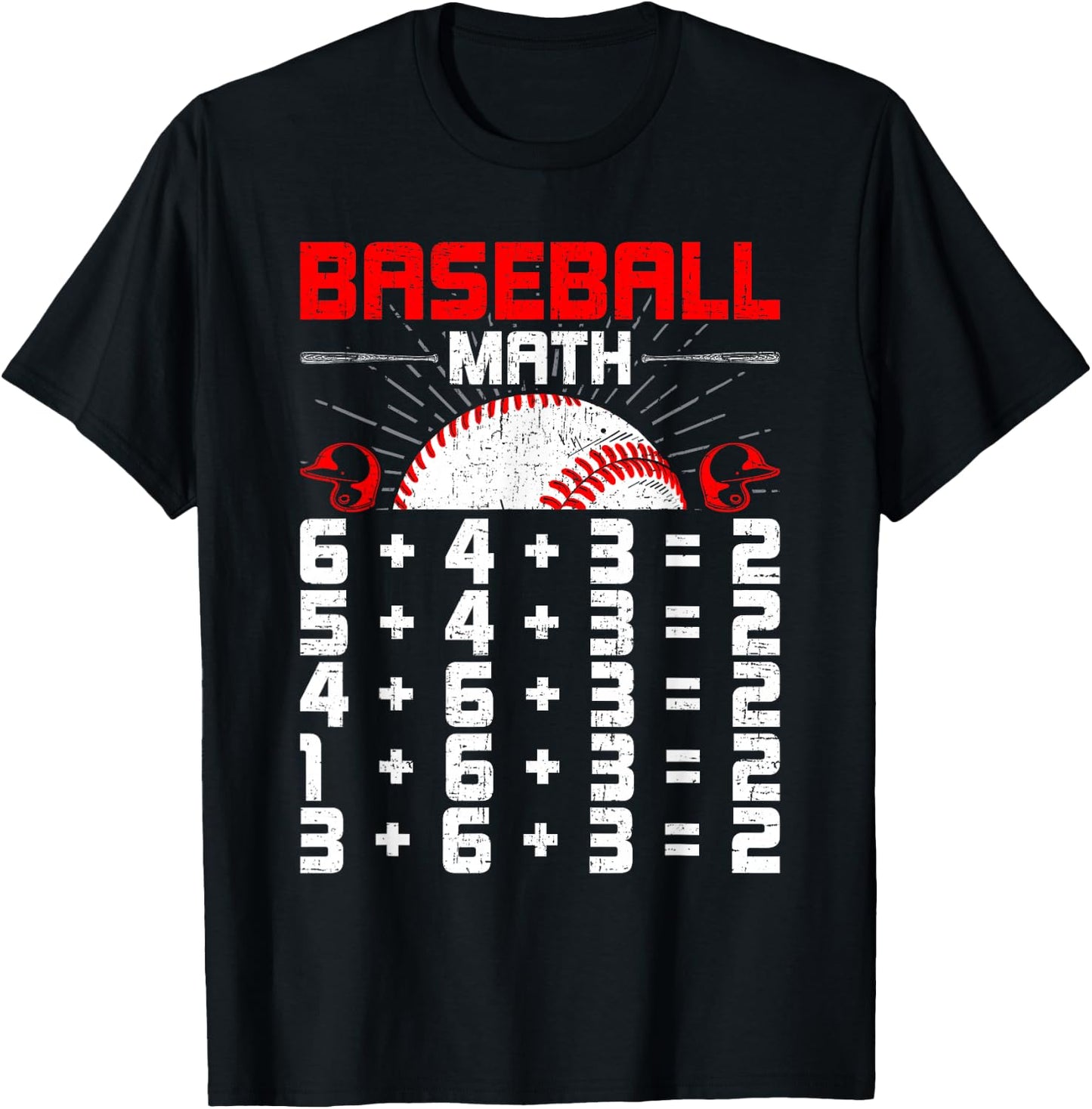 Baseball Math Double Play Baseball Lover T-Shirt - T-Shirt | Black