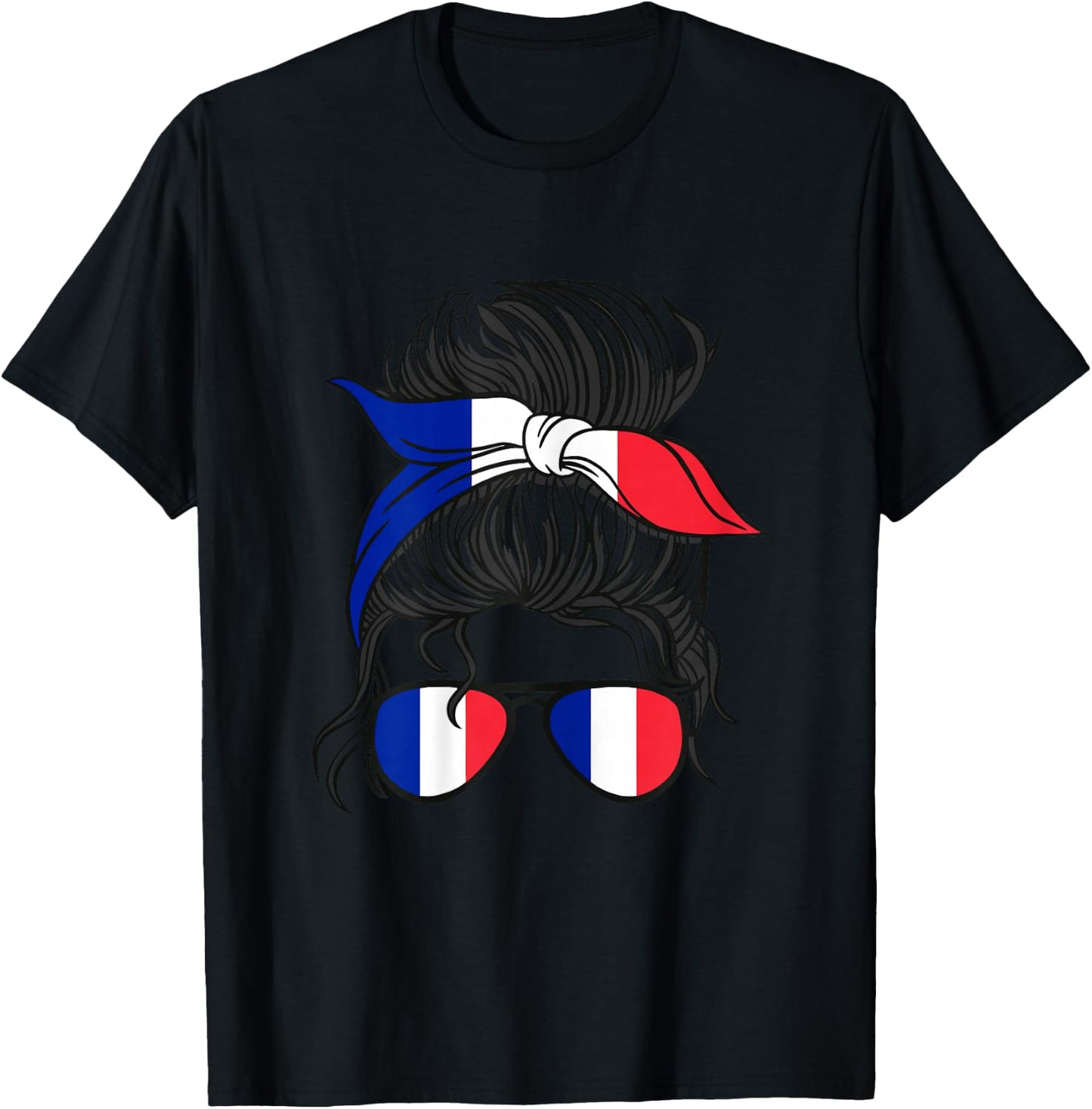 French Girl France French Girl France Women French Flag T-Shirt - T-Shirt | Black