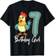 Chicken 7th Birthday Girl Barn Farm Party Chick Barnyard T-Shirt - T-Shirt | Black
