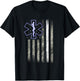 EMS EMT Paramedic - US Flag Thin White Line - Patriotic Men T-Shirt - T-Shirt | Black