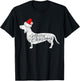Dachshund Merry Christmas I Doxie Santa Silhouette T-Shirt - T-Shirt | Black