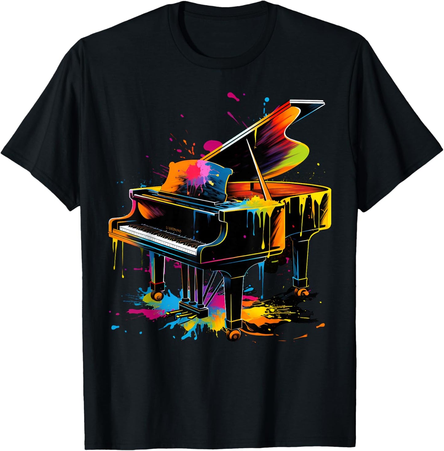 Piano , Women and Children , black T-Shirt - T-Shirt | Black