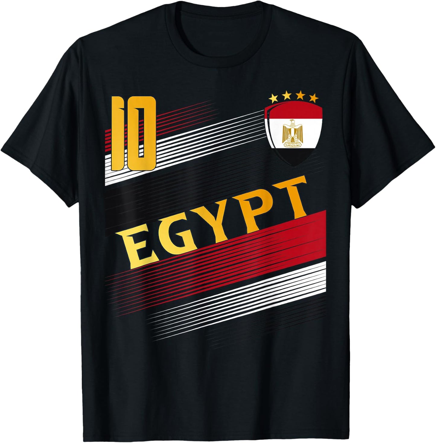 Egyptian Flag For Lovers Of Egyptian Pride , Black, S T-Shirt - T-Shirt | Black