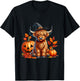 Witchy Cow Halloween Highland Cow Spooky Season Fall Autumn T-Shirt - T-Shirt | Black