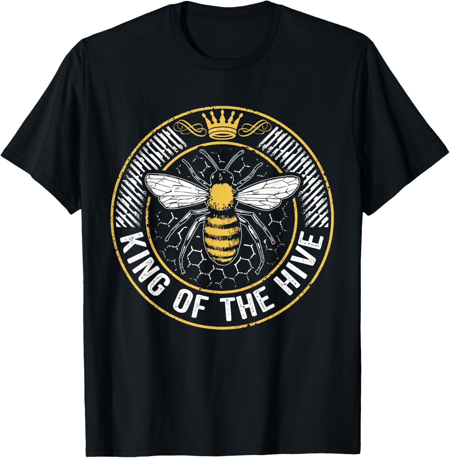 King Of The Hive Beekeeper Bee Lover Honey T-Shirt - T-Shirt | Black