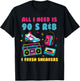 90's R&B and Sneakers Lover Funny 90's Music Shoe Collector T-Shirt - T-Shirt | Black