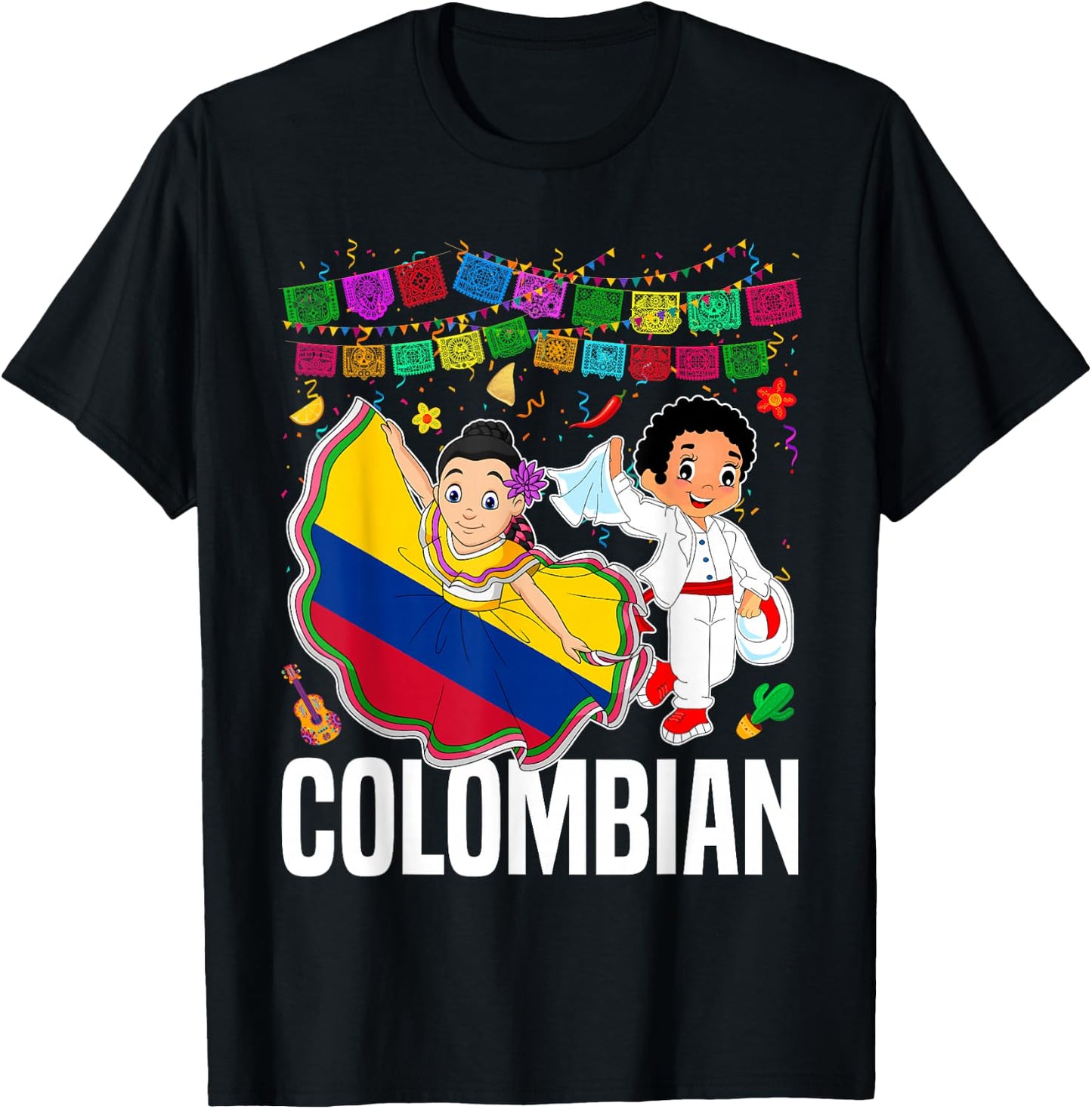 Colombian National Hispanic Heritage Month Colombia Kids T-Shirt - T-Shirt | Black
