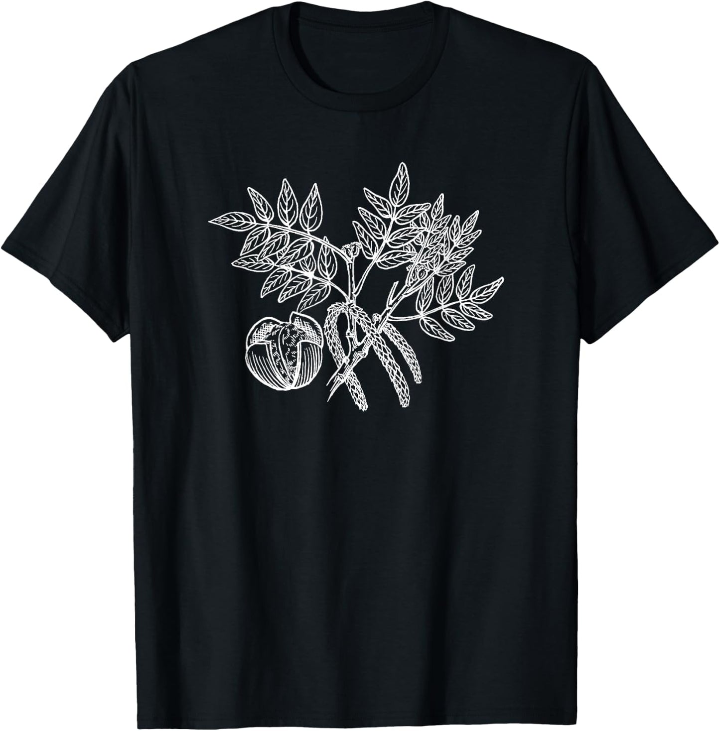 Walnut Nut Walnut Tree Leaves Botanist T-Shirt - T-Shirt | Black