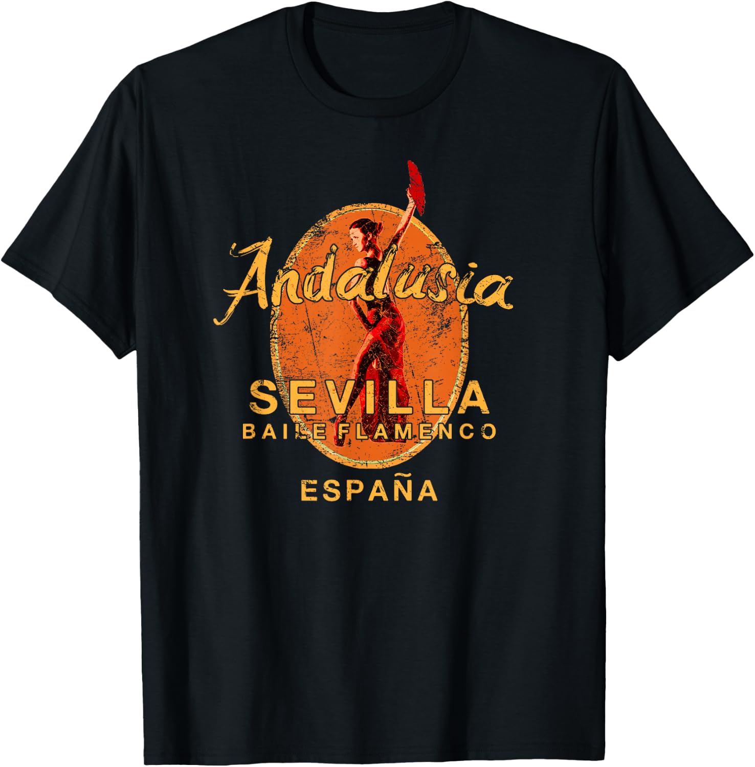 Spain Seville Flamenco Dance Andalusia Sevilla Espana T-Shirt - T-Shirt | Black