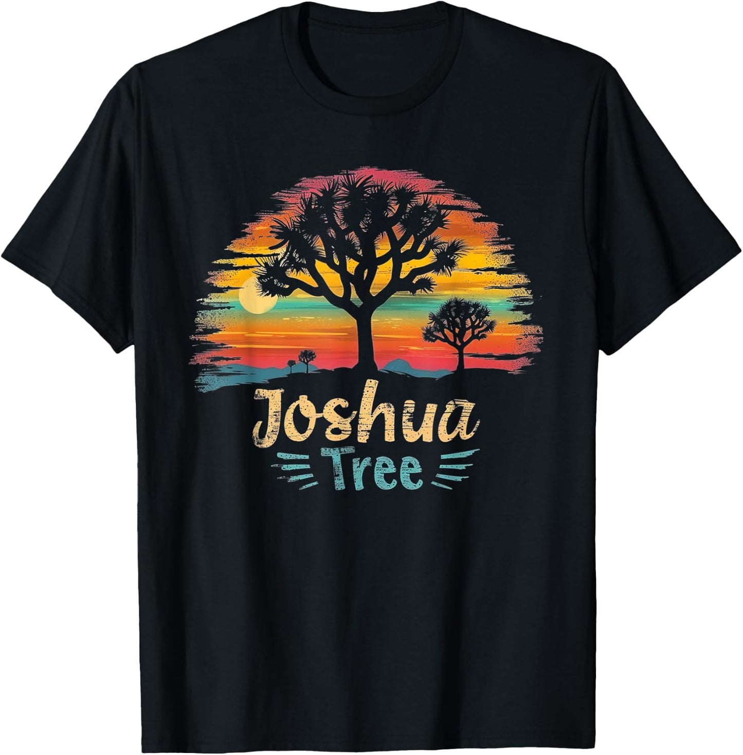 Joshua Tree - US National Park Vintage Men Women Kids Retro T-Shirt - T-Shirt | Black
