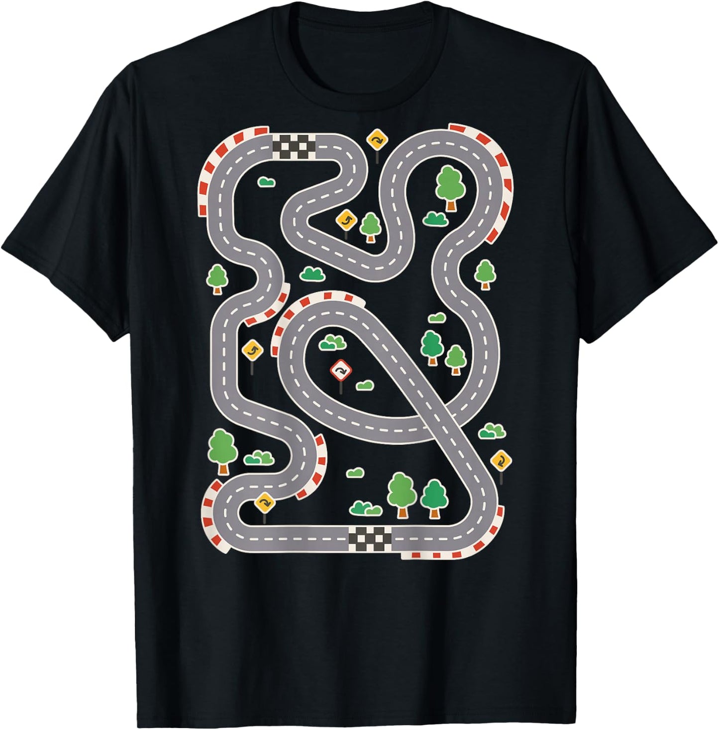Cool Play Mat Car Racing Track Back Cute Father's Day T-Shirt - T-Shirt | Black