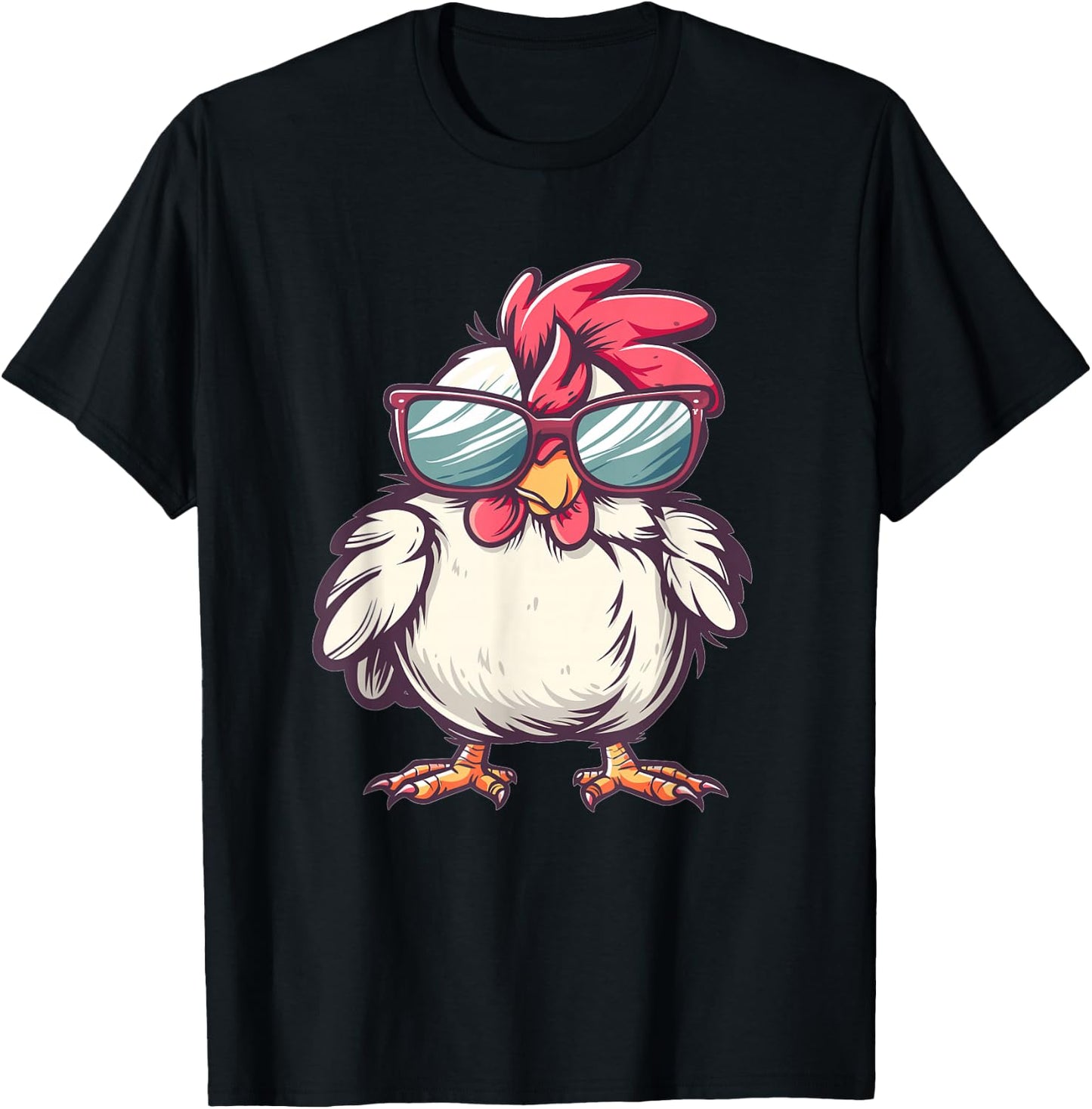 Cute Chicken With Sunglasses I Kids Chicken T-Shirt - T-Shirt | Black