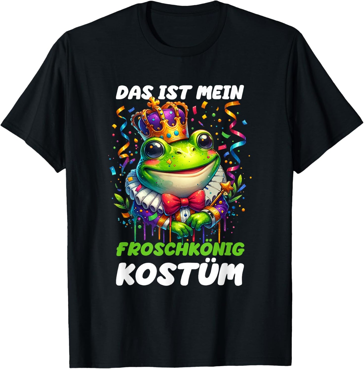 with German Text "Das Ist Mein Froschkönig", black T-Shirt - T-Shirt | Black
