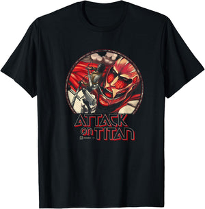 Attack on Titan Eren Yeager Vs Colossal Titan Comic Cover , Black, S T-Shirt - T-Shirt | Black