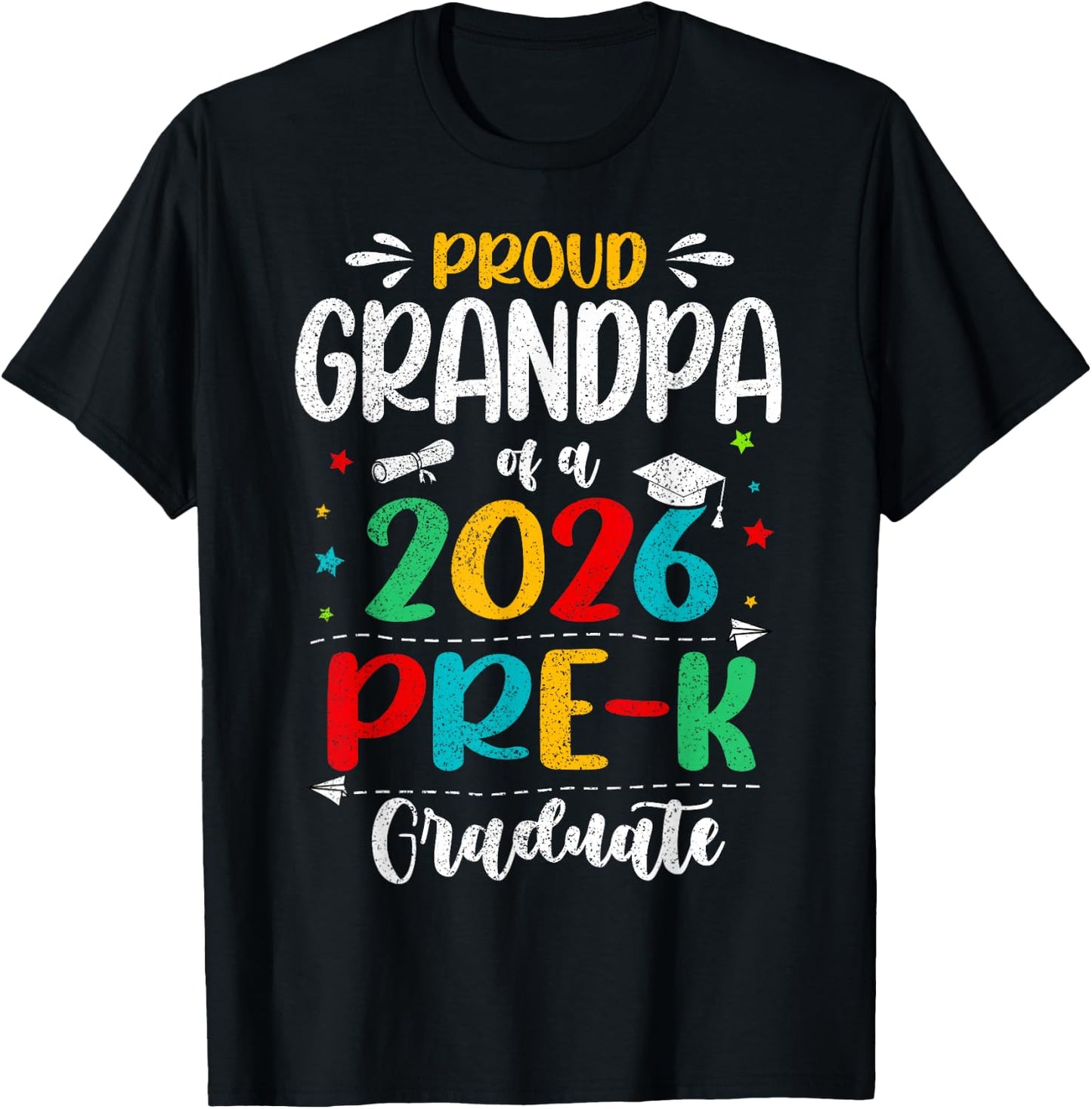 Proud Grandpa of A 2026 Pre K Graduate Boy Girl Kids T-Shirt - T-Shirt | Black