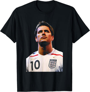 Michael Owen 2007 England Kit World Cup Football T-Shirt - T-Shirt | Black