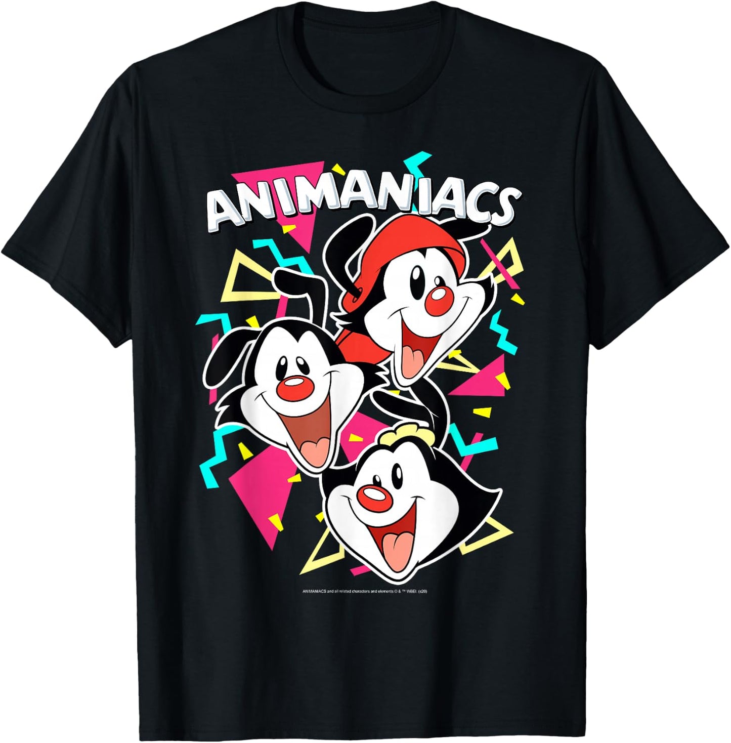 Animaniacs Yakko Wakko & Dot Party Portrait Small T-Shirt - T-Shirt | Black