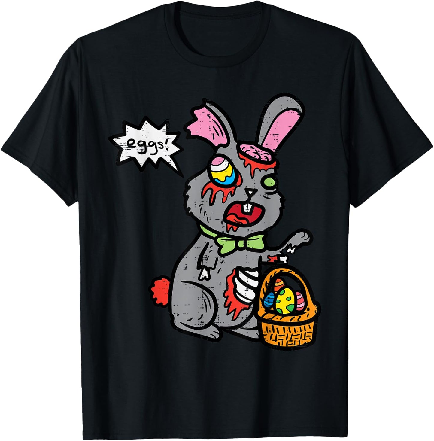 Easter Bunny Zombie Egg Hunting Funny Rabbit Men Women Kids T-Shirt - T-Shirt | Black