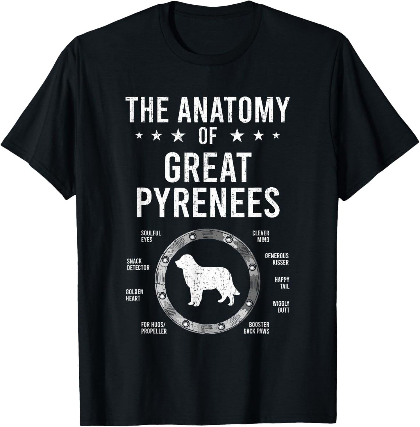 Anatomy of Great Pyrenees Dog Lover T-Shirt - T-Shirt | Black