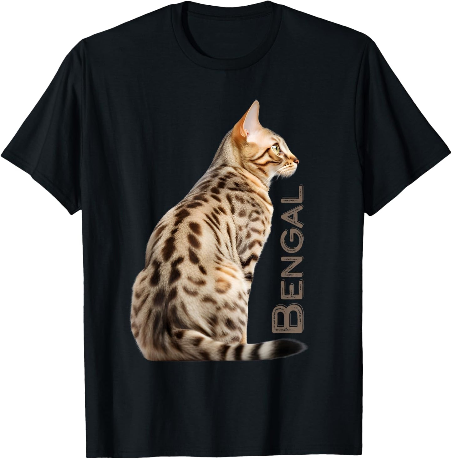 Bengal Breed Cat Dad Leopard Print Spotted Kitty Men Women T-Shirt - T-Shirt | Black