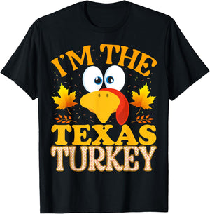 Thanksgiving I'm The Texas Turkey Matching T-Shirt - T-Shirt | Black