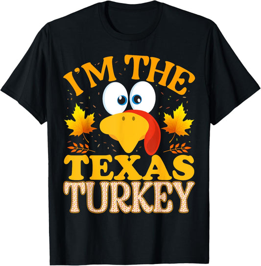 Thanksgiving I'm The Texas Turkey Matching T-Shirt - T-Shirt | Black