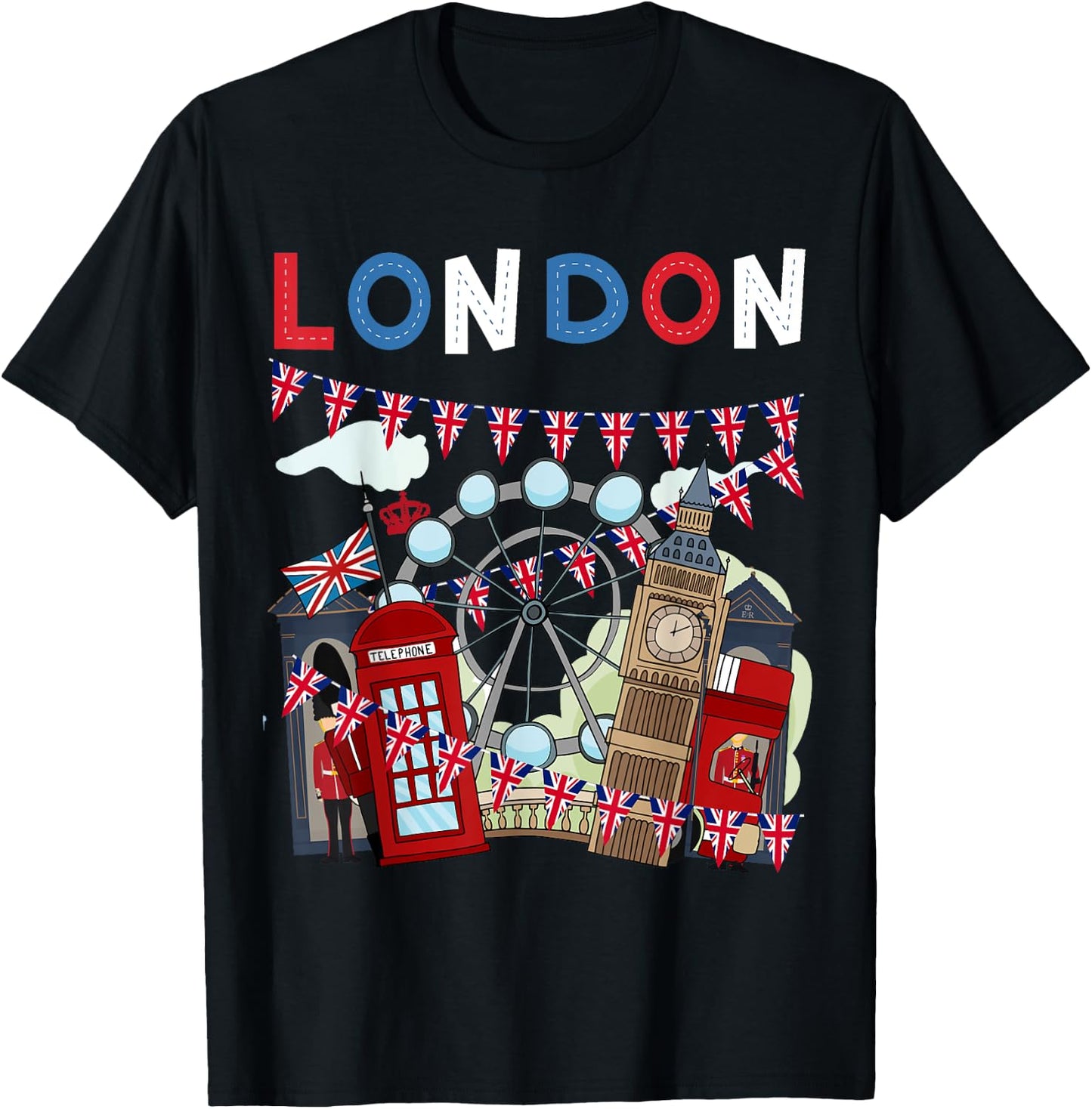 London Souvenirs Idea For Kids & British Memorabilia London T-Shirt - T-Shirt | Black