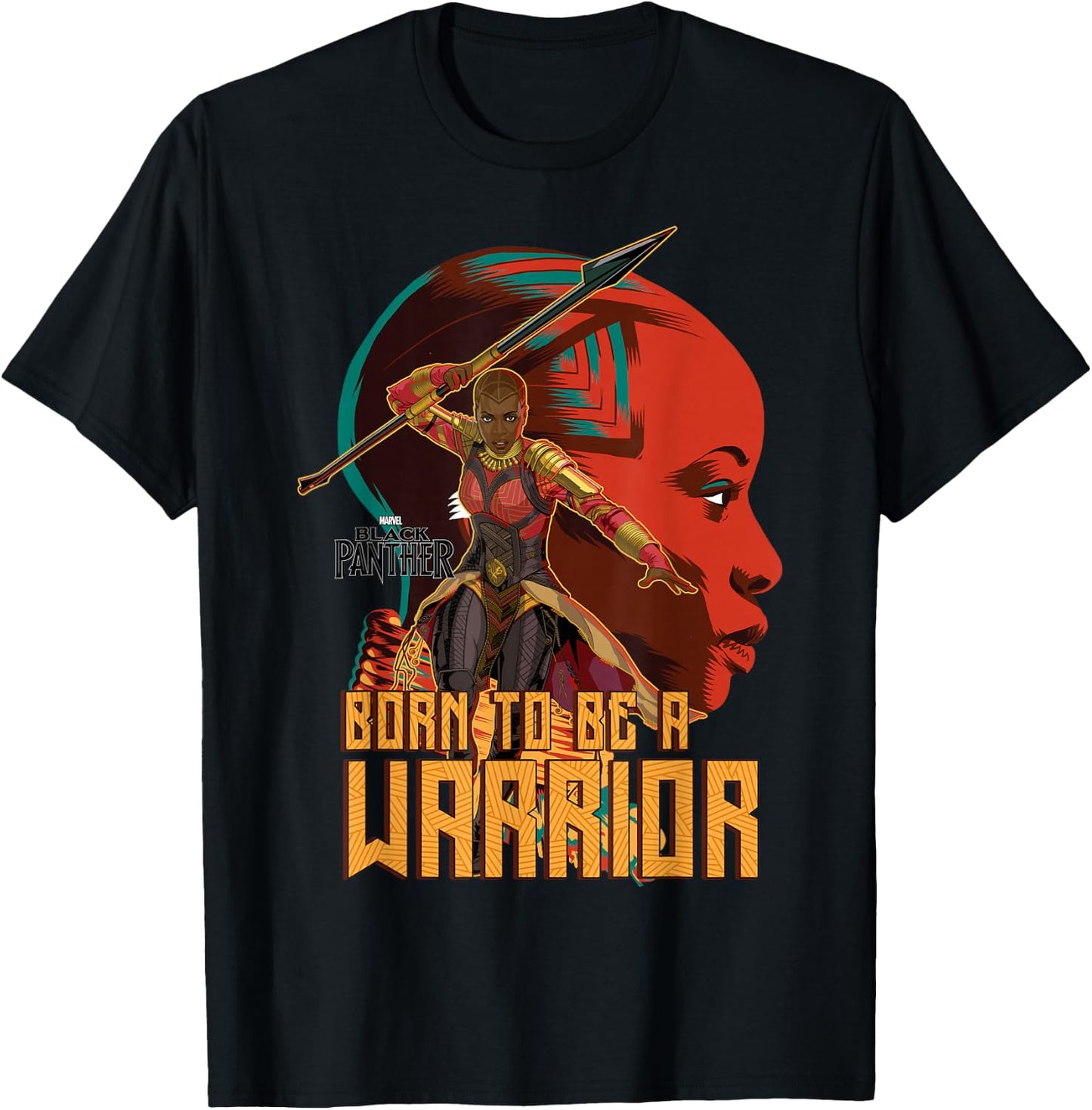 Marvel Black Panther Movie Okoye Profile Graphic T-Shirt - T-Shirt | Black