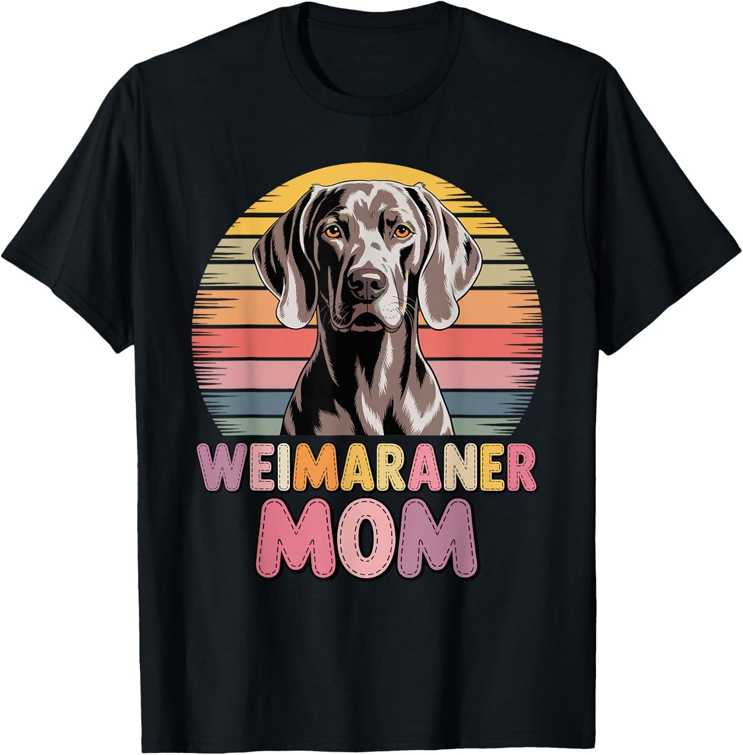 Retro Weimaraner Mom Weimaraners T-Shirt - T-Shirt | Black