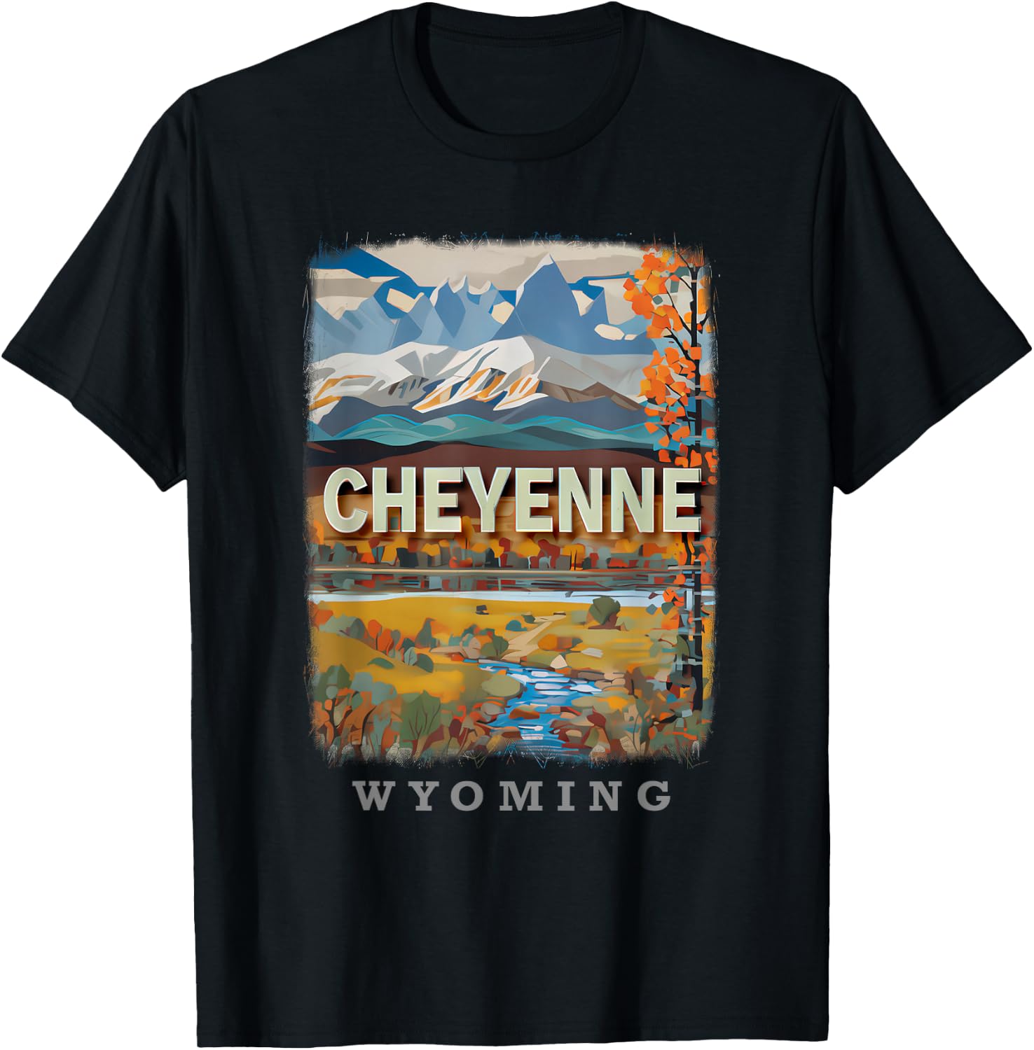 Cheyenne Wyoming WY Breathtaking Landscape SD319 T-Shirt - T-Shirt | Black