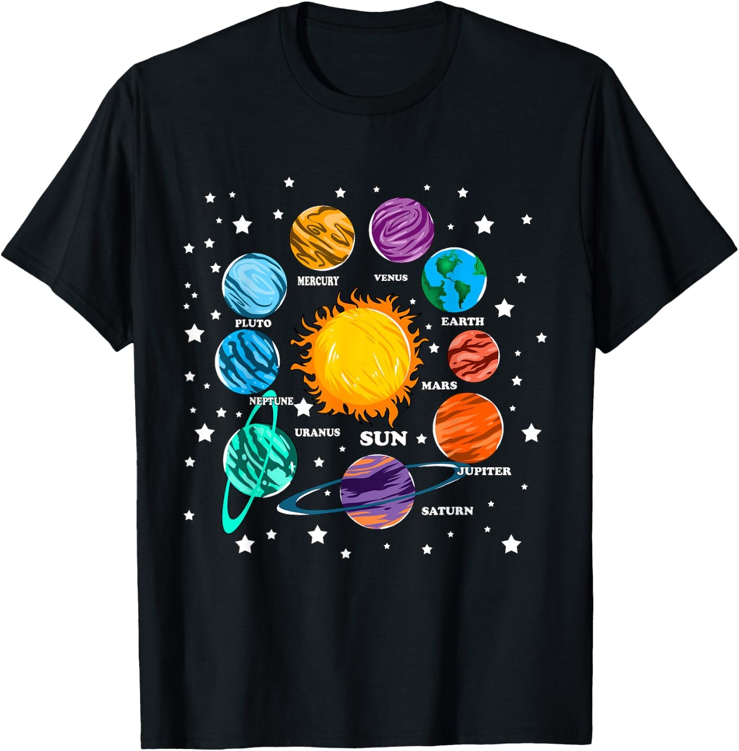 Astronomie Kinder Sonnensystem Planeten Sonne Universum T-Shirt - T-Shirt | Black
