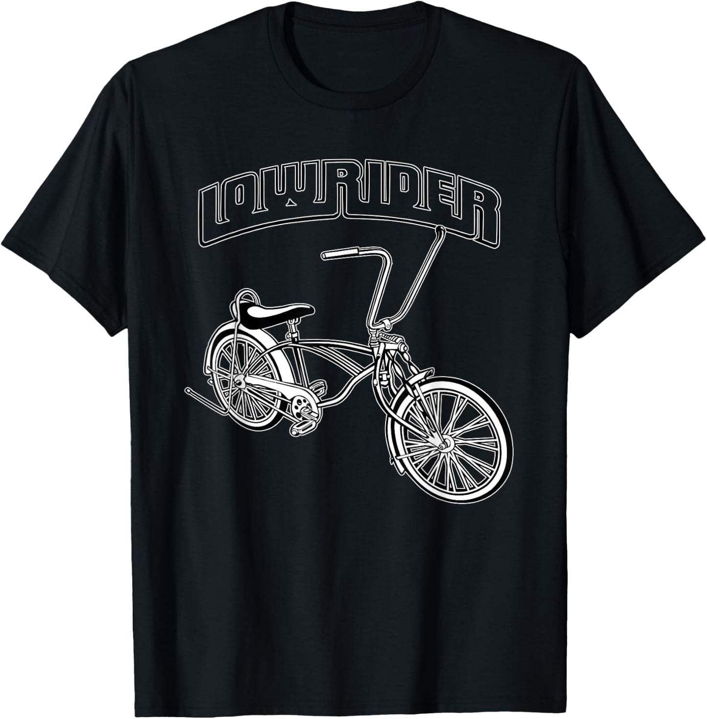 Low Rider Bicycle . Chicano Cholo Lowrider Bike T-Shirt - T-Shirt | Black