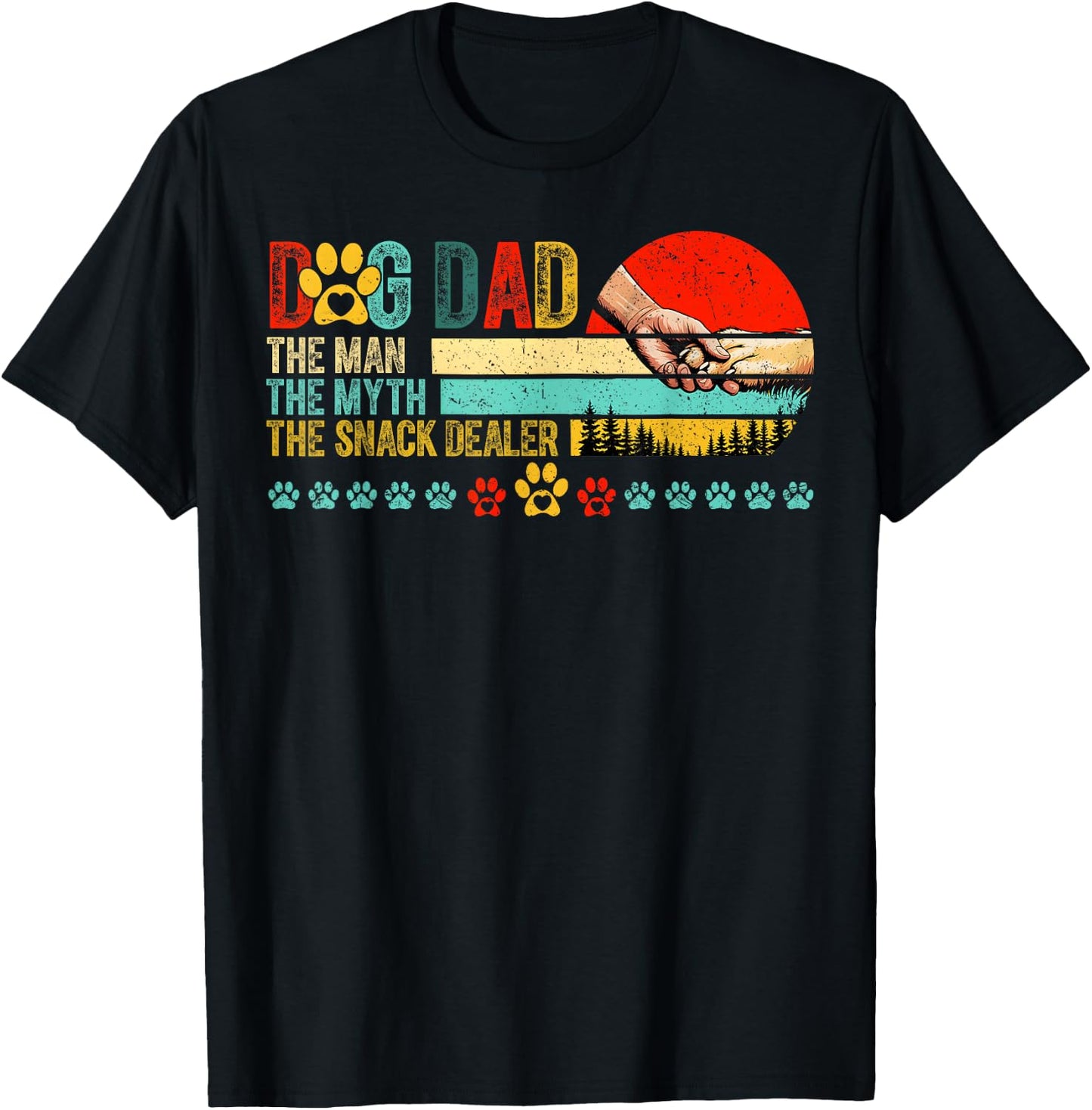 Dog Dad The Man The Myth Snack Dealer Father's Day Men T-Shirt - T-Shirt | Black