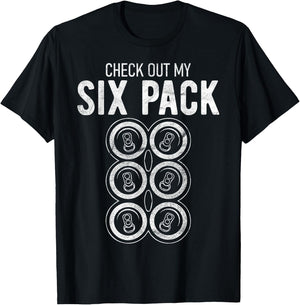 Check Out My Six Pack Funny Beer, Funny Drinking T-Shirt - T-Shirt | Black