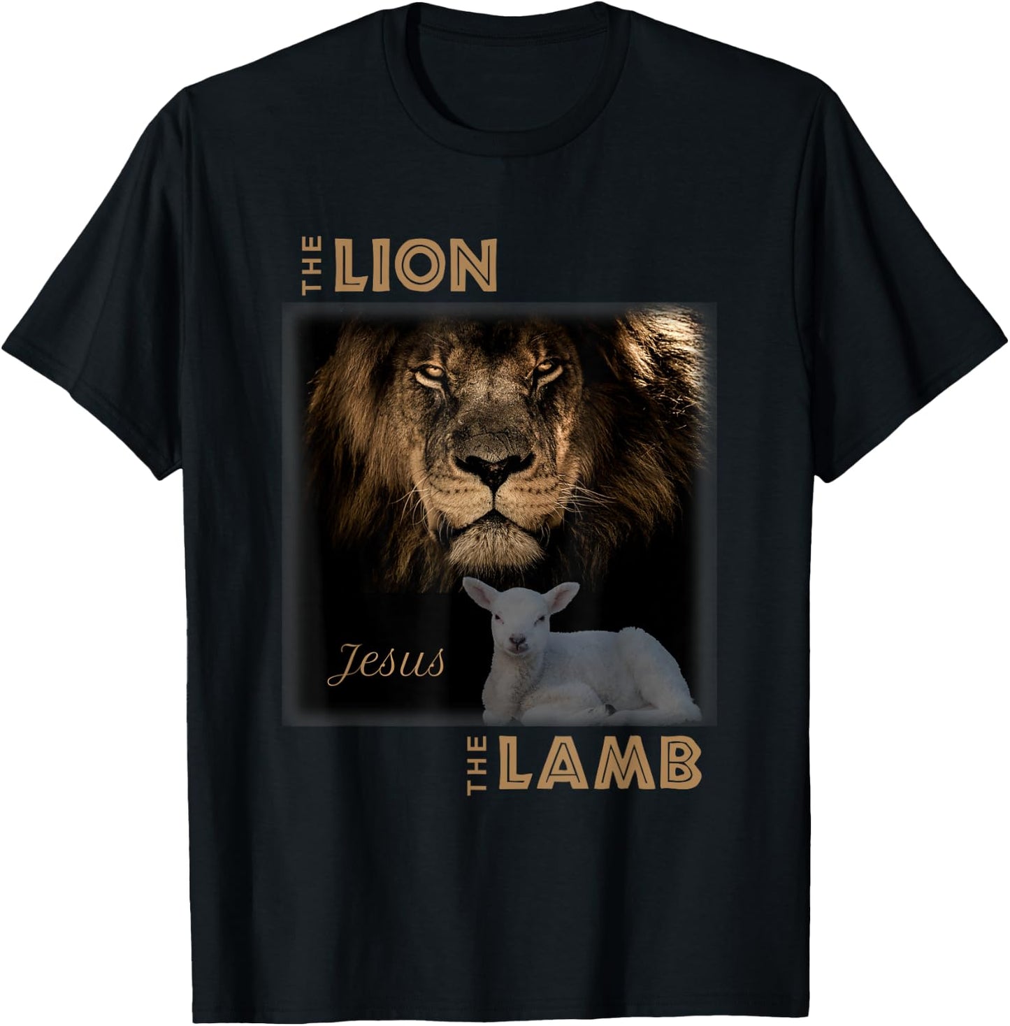 The Lion And The Lamb Jesus T-Shirt - T-Shirt | Black