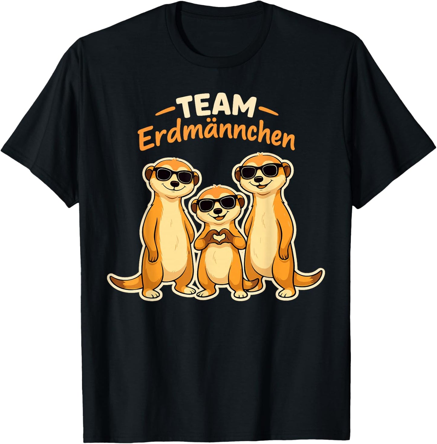 Team Erdmännchen Familie Meerkat Kinder Mädchen Damen Herren T-Shirt - T-Shirt | Black