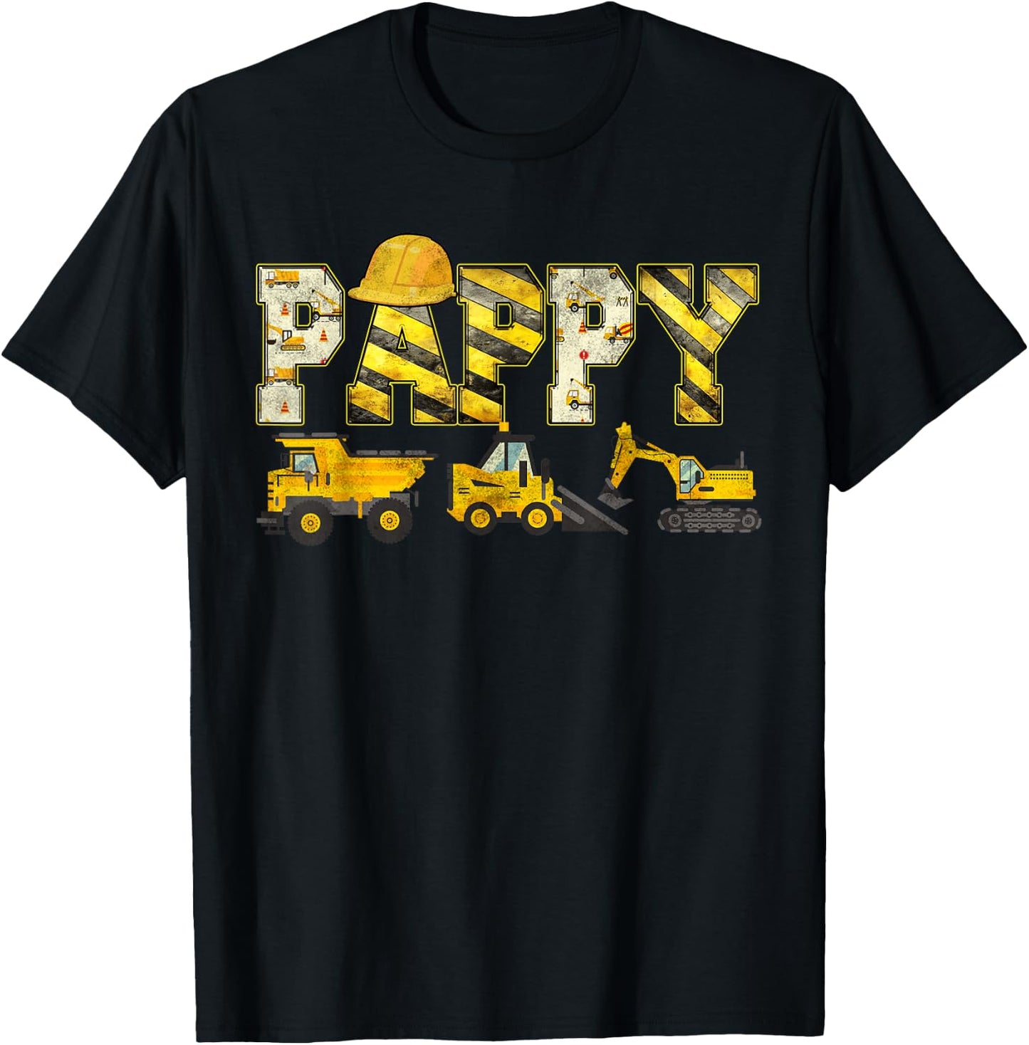 Pappy Construction Excavator Kids Matching Family Party T-Shirt - T-Shirt | Black