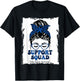 Support Squad Messy Bun Colon Colorectal Cancer Awareness T-Shirt - T-Shirt | Black